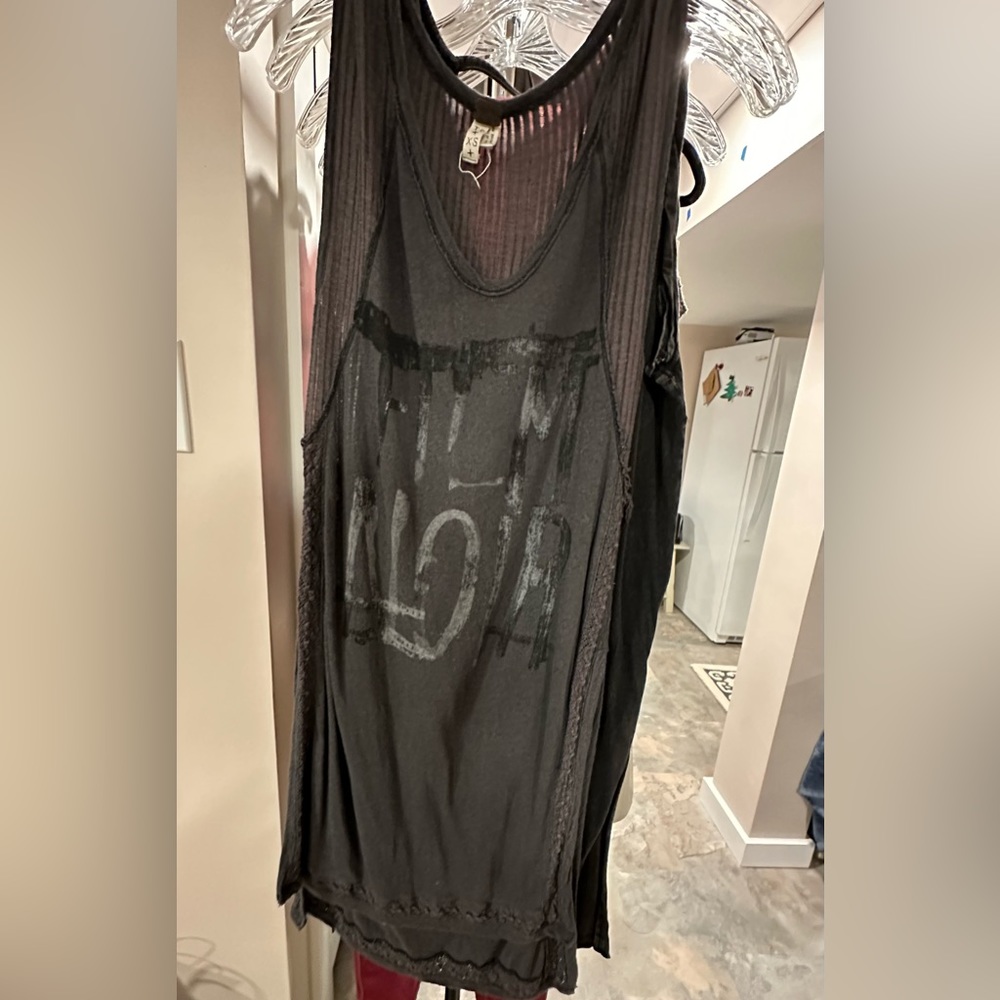 Free People FILM NOIR mixed medium tank tunic XS